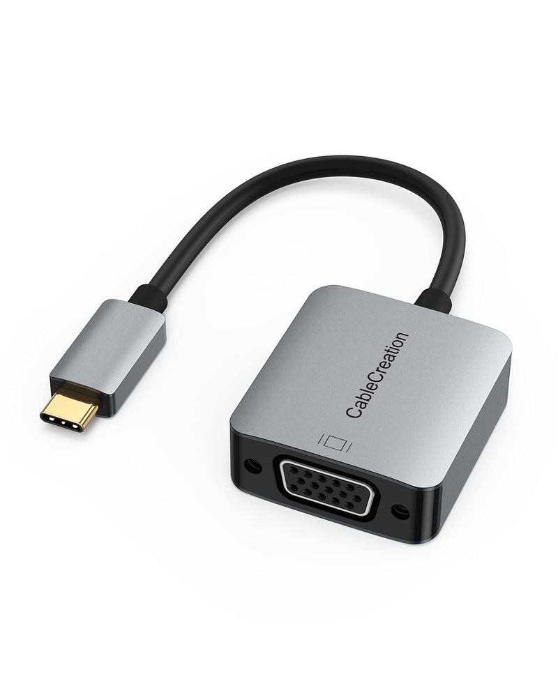 [Australia - AusPower] - USB C to VGA Adapter, CableCreation Type C to VGA 1080P@60Hz Dongle, Compatible with MacBook Pro 2020, iPad Pro 2020, Surface Book 2, Pixel, XPS 15, Calaxy S20 S10, G5 Aluminum 