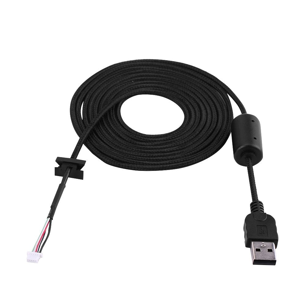 [Australia - AusPower] - Richer-R USB Mouse Cable,2meters USB Mouse Extension Line Wire Cable Replacement Repair Accessory For Logitech G9/G9X Game Mouse, Black… 