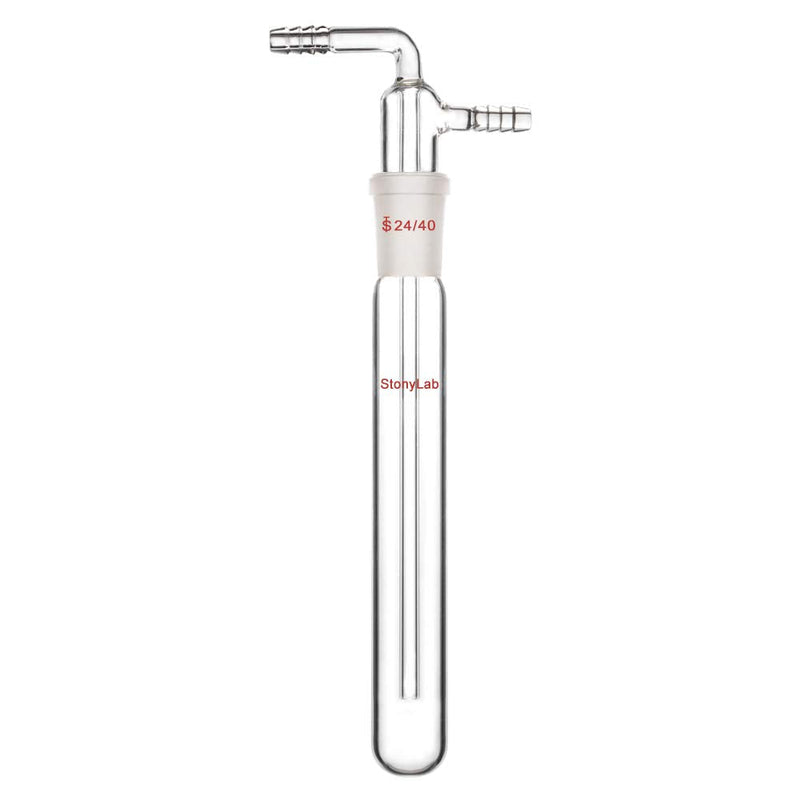 [Australia - AusPower] - stonylab Glass Vacuum Cold Trap Bubbler with 10mm Serrated Hose, 200mm Length Below The 24/40 Joint 200 mm 