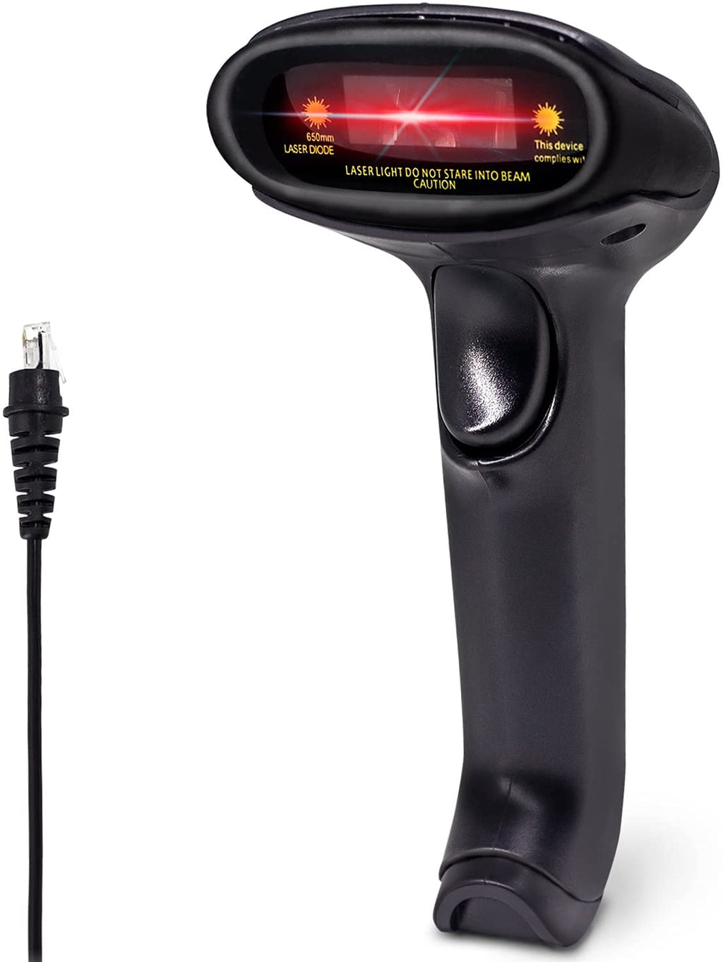 [Australia - AusPower] - USB Laser Barcode Scanner Wired Handheld 1D Bar Code Scanner Reader Black 
