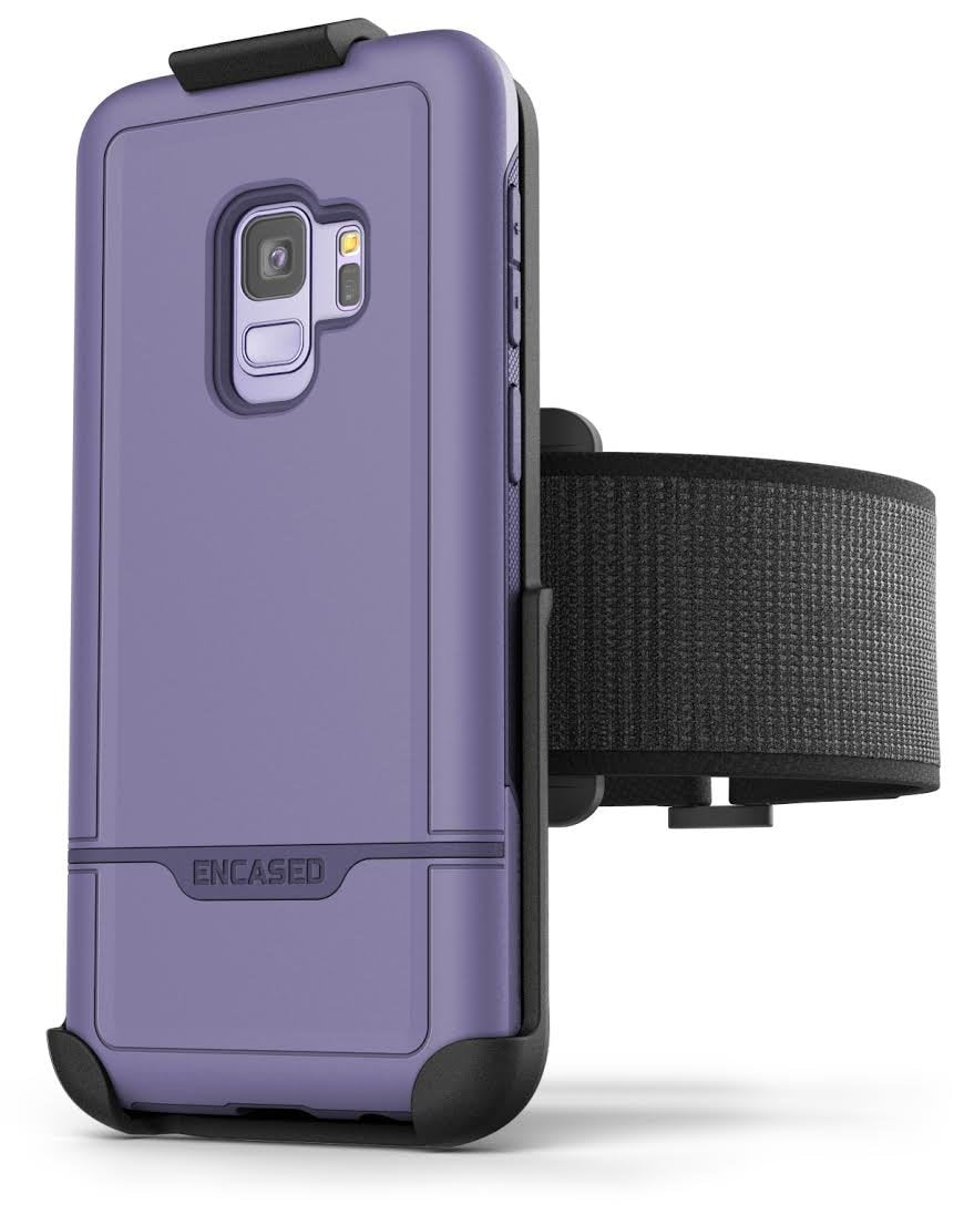 [Australia - AusPower] - Encased Galaxy S9 Armband Case Set for Running & Gym Workout - Universal Fit XS-XXL (Rebel Series, Purple) 