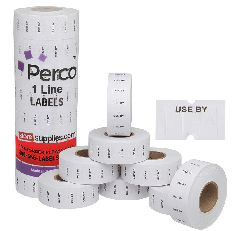[Australia - AusPower] - Perco"USE by" 1 Line Labels - 1 Sleeve, 8,000 USE by Labels for Perco 1 Line Date Guns 1- Sleeve White 