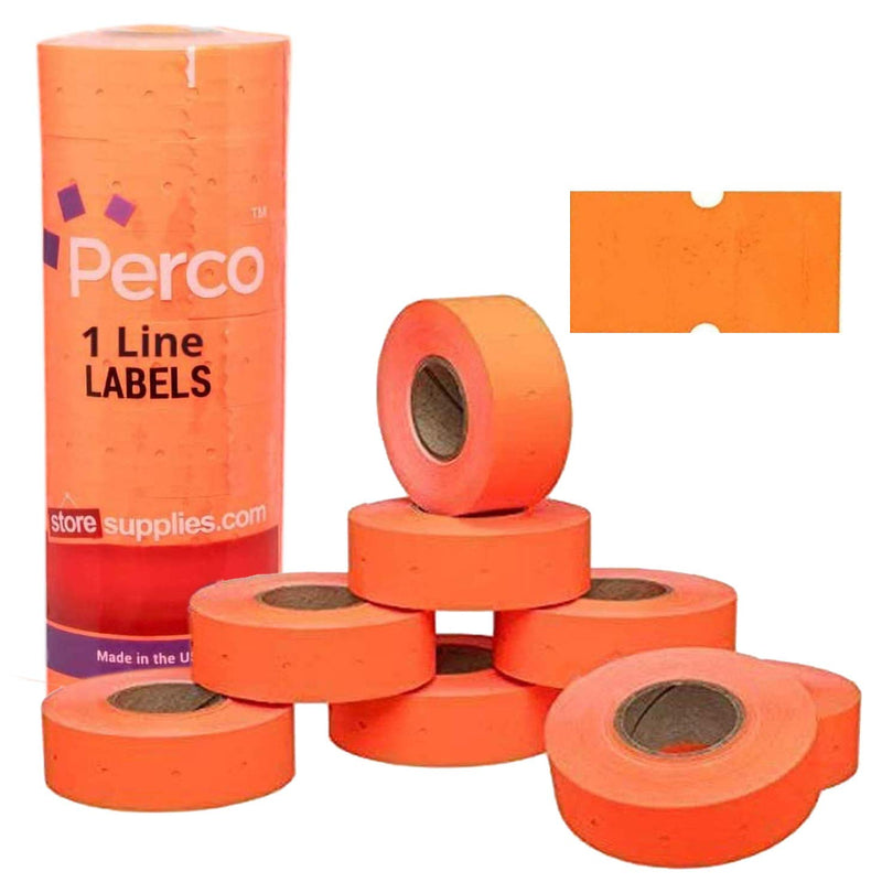 [Australia - AusPower] - Perco 1 Line Fluorescent Red Labels - 1 Sleeve, 8,000 Blank Pricing Labels for Perco 1 Line Price and Date Guns 1 Line Labels Flou. Red - 1 Sleeve 