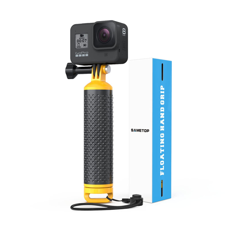 [Australia - AusPower] - Sametop Floating Hand Grip Waterproof Handle Floaty Handler Compatible with GoPro Hero 10, 9, 8, Hero 7, 6, 5, 4, Session, 3+, 3, 2, 1, Hero (2018), Fusion, DJI Osmo Action Cameras Yellow 