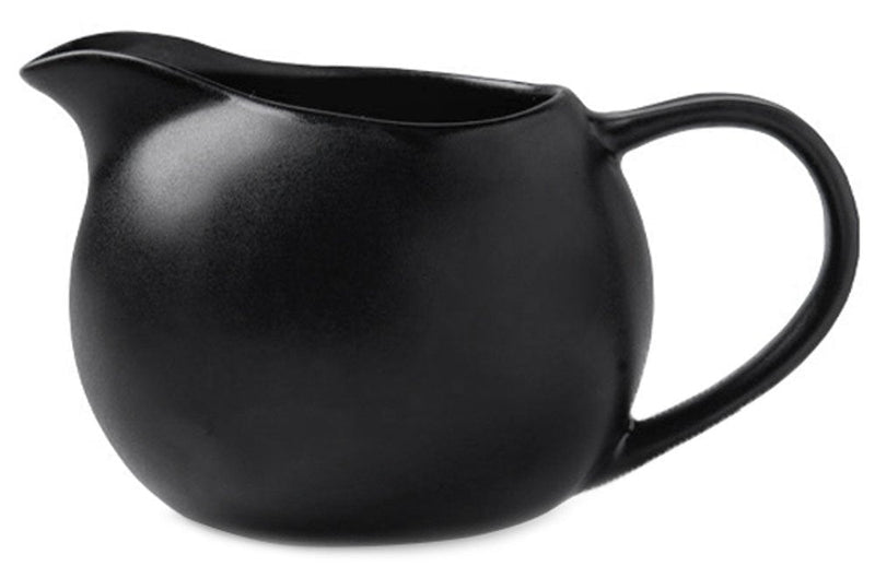 [Australia - AusPower] - Matte Ceramic Simple Creamer with Handle, Small Coffee Milk Creamer Pitcher 8oz Black 