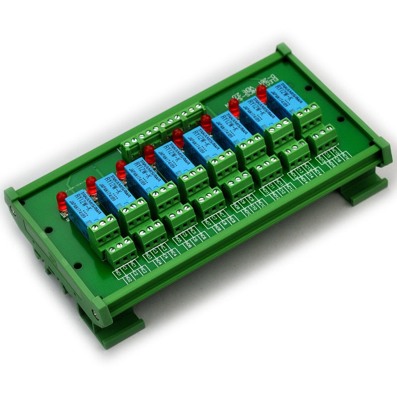 [Australia - AusPower] - Electronics-Salon DIN Rail Mount 8 DPDT Signal Relay Interface Module. (Operating Voltage: DC 12V) Operating Voltage: DC 12V 