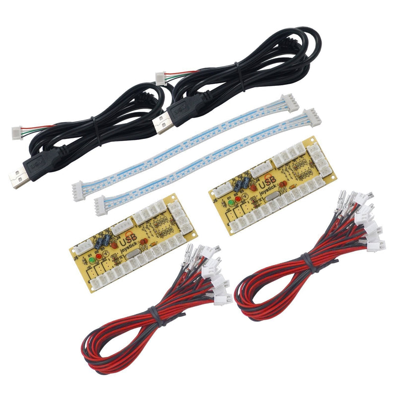 [Australia - AusPower] - SJ@JX Arcade Game Controller USB Encoder Zero Delay 2 Player to Joystick Button for PC MAME Raspberry Pi Retro 13+5 
