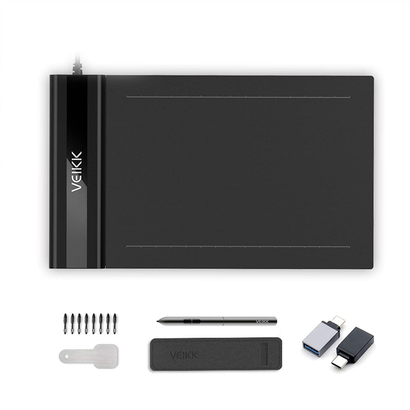 [Australia - AusPower] - VEIKK S640 Graphics Drawing Tablet 6x4 Inch Ultra-thin Portable OSU Tablet with 8192 Levels Battery-free pen (For Drawing, Online class/E-learning and Web-conference) 