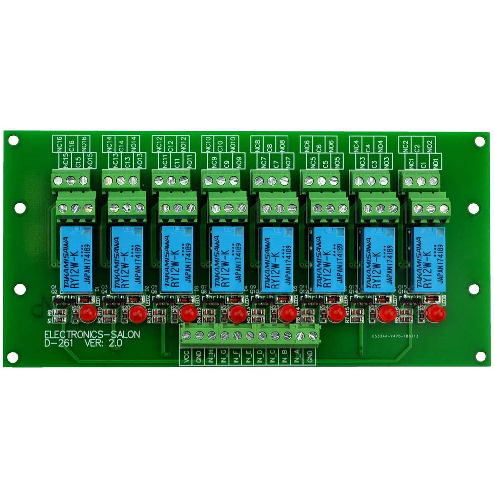 [Australia - AusPower] - Electronics-Salon 8 Channel DPDT Signal Relay Module Board (Operating Voltage: DC 12V) Operating Voltage: DC 12V 