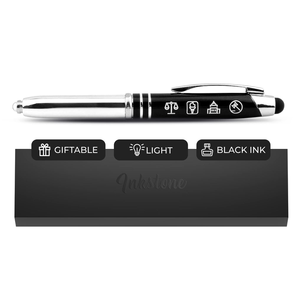 [Australia - AusPower] - Inkstone Symbols of Law and Justice Gift Pen with Light and Stylus Tip 