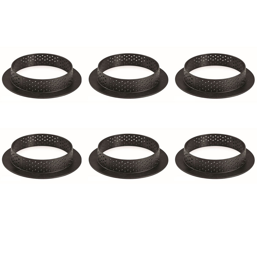 [Australia - AusPower] - Silikomart"Tarte Ring 80" Heat-Resistant Perforated Plastic Cutting Ring 3.14 Inch Diameter - 6 Pieces 