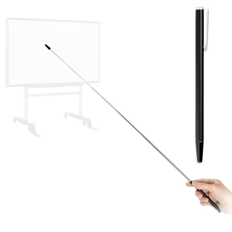 [Australia - AusPower] - Telescopic Teachers Pointer,Teaching Pointer Stick for Classroom,Metal Hand Retractable Pointer Extended Length 25Inch, Handheld Presenter Whiteboard Pointer (Pure Black) Extendable 25 Inch Pure Black 