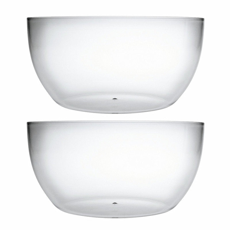 [Australia - AusPower] - Large Acrylic Mixing And Serving Bowls, Great for Serving Salad, Popcorn, Chips, Dips, Condiments, Break-Resistant Set of 2 Clear 146 oz 