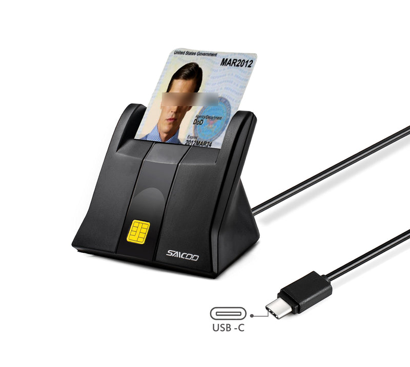 [Australia - AusPower] - Type C Smart Card Reader DOD Military USB C Common Access CAC Card Reader, Compatible with Win, Mac Os X (Vertical Version) Type-C Smart reader V5 