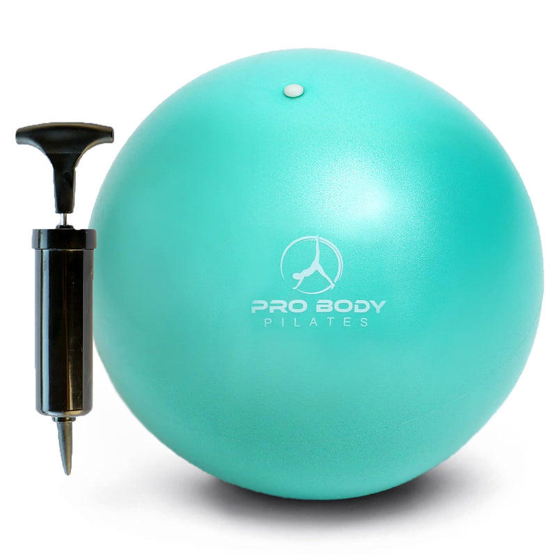 [Australia - AusPower] - ProBody Pilates Mini Exercise Ball with Pump - 9 Inch Small Bender Ball for Stability, Barre, Pilates, Yoga, Balance, Core Training, Stretching and Physical Therapy with Workout Guide 