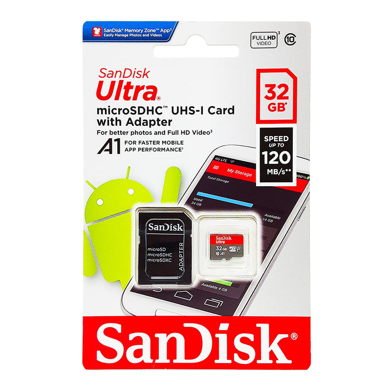 [Australia - AusPower] - Sandisk Ultra 32GB Micro SDHC UHS-I Card with Adapter - 98MB/s U1 A1 - SDSQUAR-032G-GN6MA (2 Pack) 