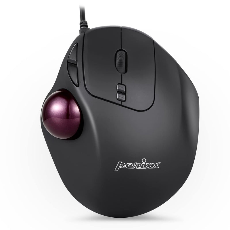 [Australia - AusPower] - Perixx Perimice-517 Wired Trackball USB Mouse, 7 Button Design, Build-in 1.34 Inch Trackball with Pointing Feature 