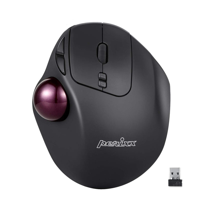 [Australia - AusPower] - Perixx11568 Perimice-717 Wireless Trackball Mouse, Build-in 1.34 Inch Trackball with Pointing Feature, 5 Programmable Buttons, 2 DPI Level, Black 