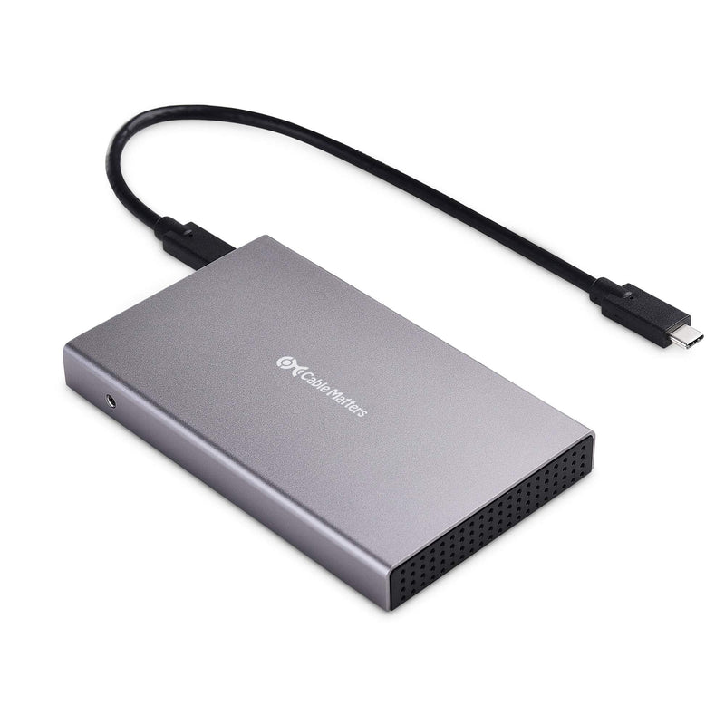 [Australia - AusPower] - Cable Matters Premium Aluminum 10Gbps Gen 2 USB C Hard Drive Enclosure for 2.5" SSD/HDD with USB-C and USB-A Cables - Thunderbolt 4 / USB4 / Thunderbolt 3 Port Compatible with MacBook Pro, MacBook Air 