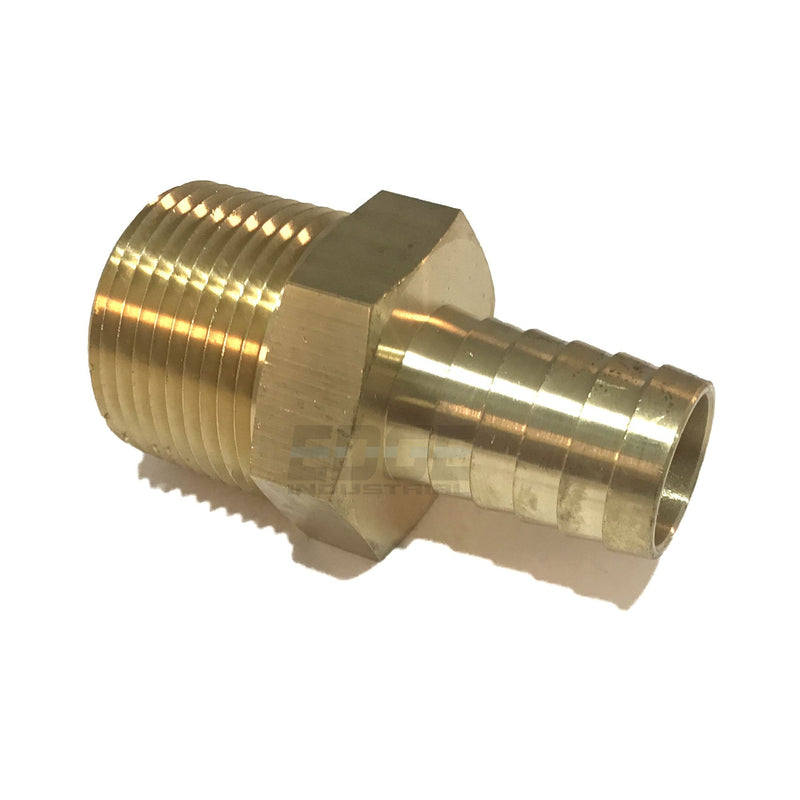 [Australia - AusPower] - EDGE INDUSTRIAL 3/4" Hose ID to 1" Male NPT MNPT Straight Brass Fitting Fuel / AIR / Water / Oil / Gas / WOG (Qty 1) QTY 1 