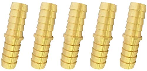 [Australia - AusPower] - Vis Brass Hose Barb Fitting, Splicer/Union/Mender, 5/16" Barbed x 5/16" Barbed Fuel Line Connector (Pack of 5) 5/16" Pack of 5 