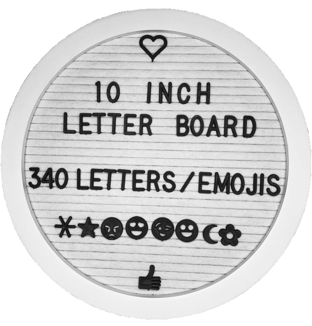 [Australia - AusPower] - Round Felt Changeable Letter Board with Plastic Letters (White) White 