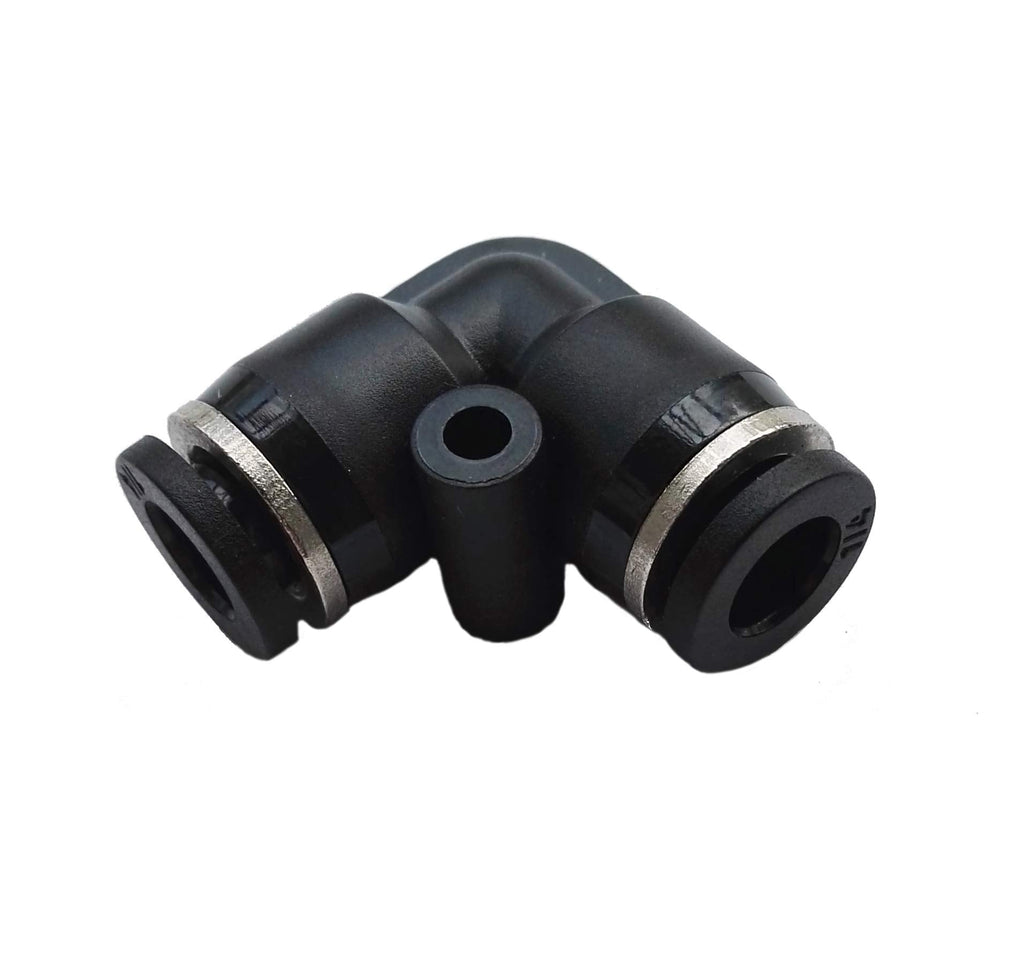 [Australia - AusPower] - 1/4 Inches Push to Connect Plastic Air Fitting Tube Elbow Fitting Pneumatic Couple Quick Joint Push Fit Fitting, Black, 10PCS 