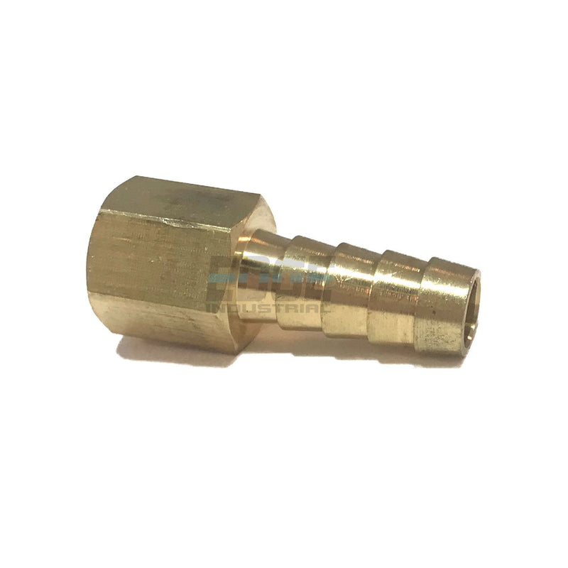 [Australia - AusPower] - EDGE INDUSTRIAL 3/8" Hose ID to 1/4" Female NPT FNPT Straight Brass Fitting Fuel / AIR / Water / Oil / Gas / WOG (Qty 01) QTY 01 