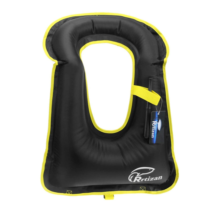 [Australia - AusPower] - Rrtizan Snorkel Vest, Adults Portable Inflatable Swim Vest Jackets for Snorkeling Swimming Diving Safety Black one_size 
