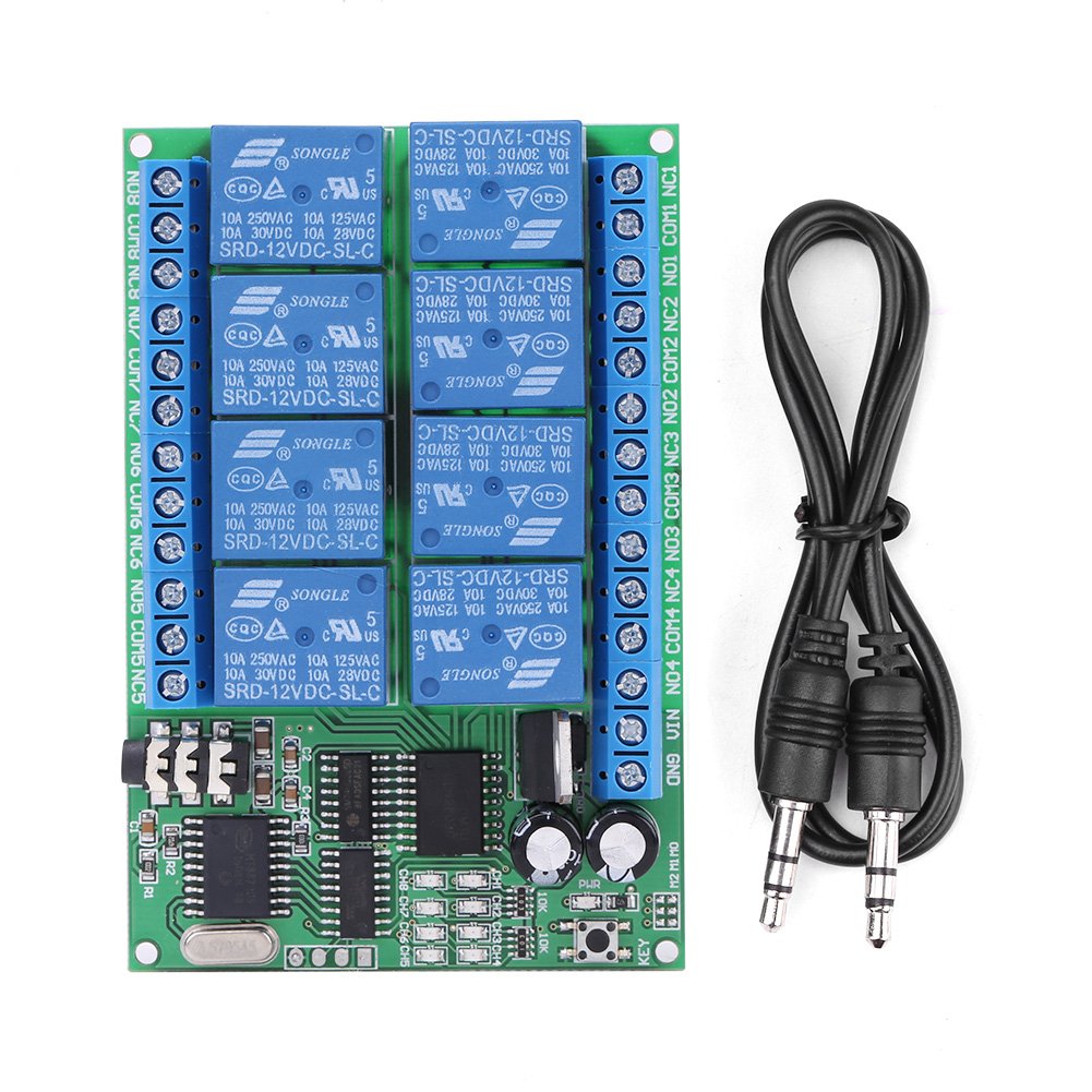 [Australia - AusPower] - Dtmf Relay Board, AD22A08 DC 12V 8CH DTMF Relay Phone Voice Signal Decoder Remote Controller Switch Module 