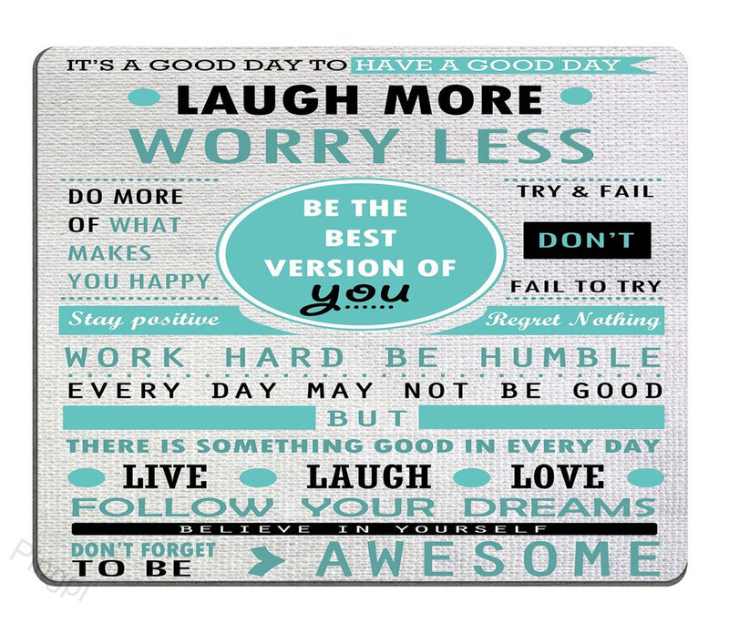 [Australia - AusPower] - Pingpi Design Mouse Pad, Inspirational Quotes Laugh More Worry Less Don't Forget to Be Awesome,Quote pad Custom,Office Mouse pad Nature 