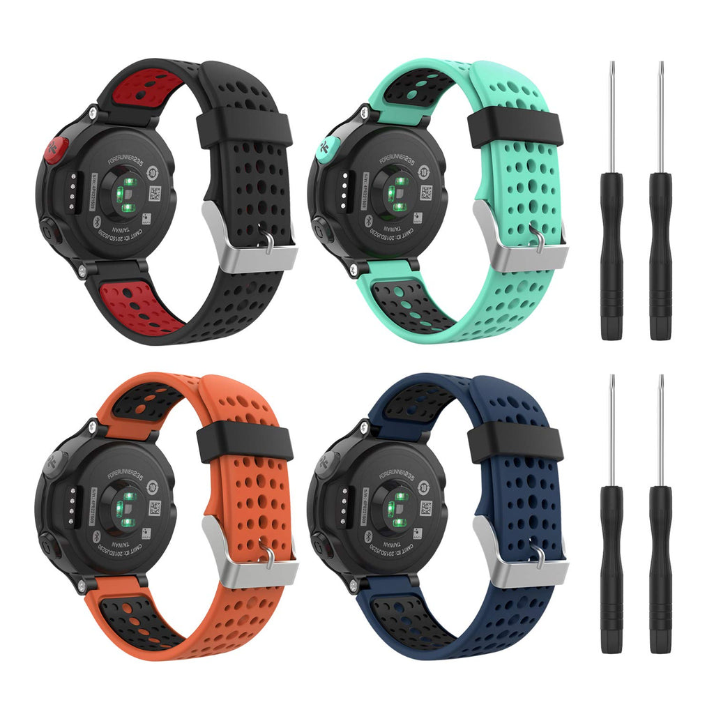 [Australia - AusPower] - MoKo Band Compatible with Garmin Forerunner 235, [4PACK] Soft Silicone Replacement Watch Band for Garmin Forerunner 235/235 Lite/220/230/620/630/735 Smart Watch 4 Pack, Multi Color 2 