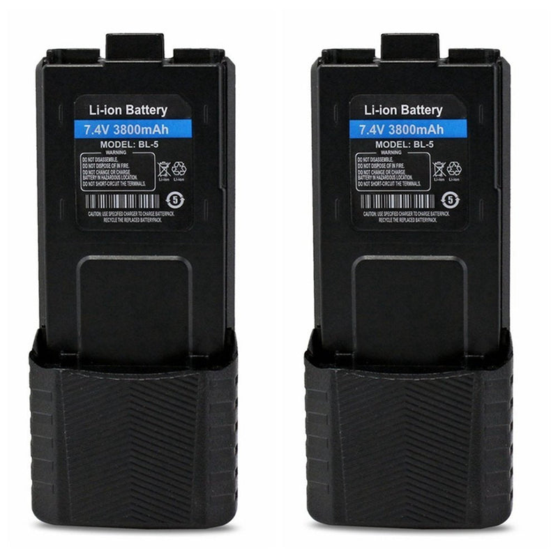 [Australia - AusPower] - Replacement Battery for Baofeng (7.4V 3800mAh BL-5) Walkie Talkies BF-F8HP UV-5R UV5R Plus UV-5RTP UV-5RB BF-F8 BF-F8+ (2 Packs) 2 Packs 