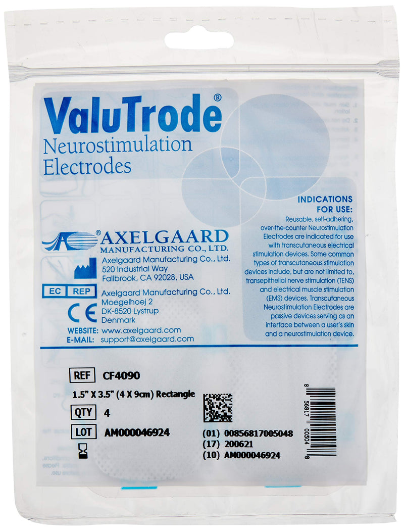 [Australia - AusPower] - Physical Therapy Aids-82183 Axelgaard ValuTrode Cloth Electrodes, 1.5" x 3.5" Rectangle, Pack of 40 