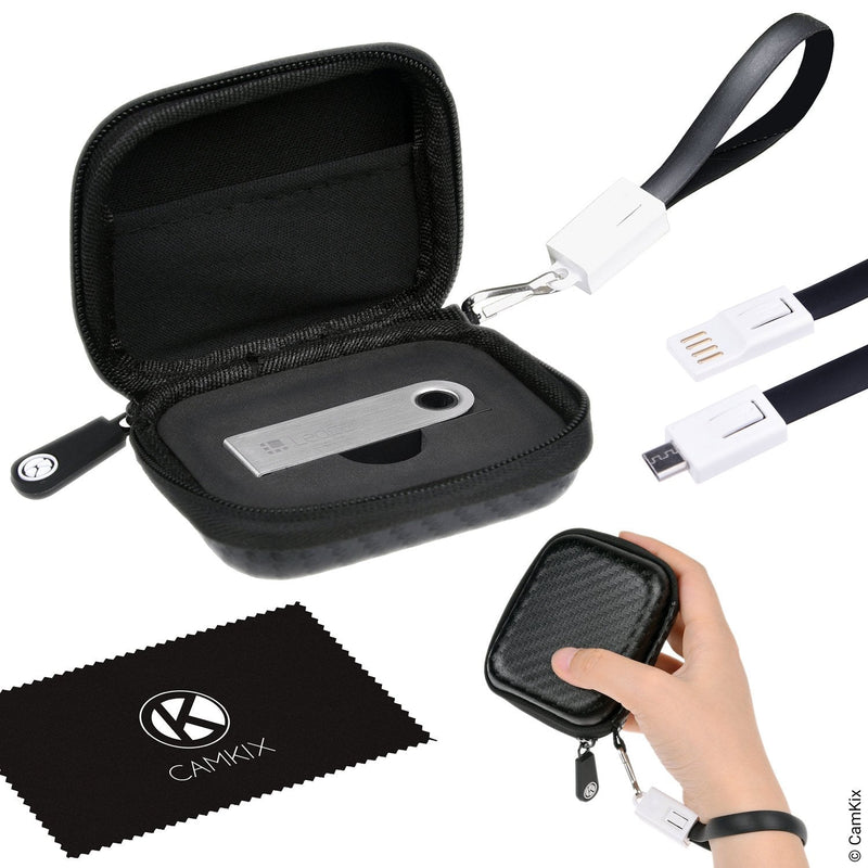 [Australia - AusPower] - Protective Case for Ledger Nano S Bitcoin/Cryptocurrency Wallet Including USB Strap for Transport, Power and Data Transfer - Durable Nylon Hardshell Case with Mesh Pocket - Light, Secure 