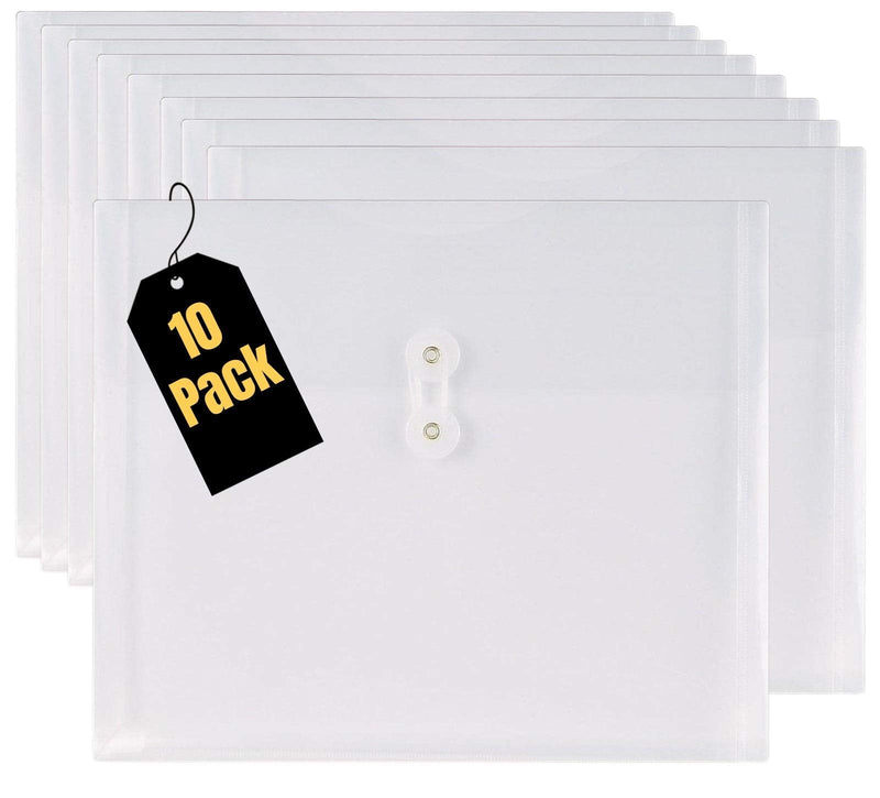 [Australia - AusPower] - 1InTheOffice Poly Envelopes w/ Side Opening, Letter, Clear, 10/Pack 