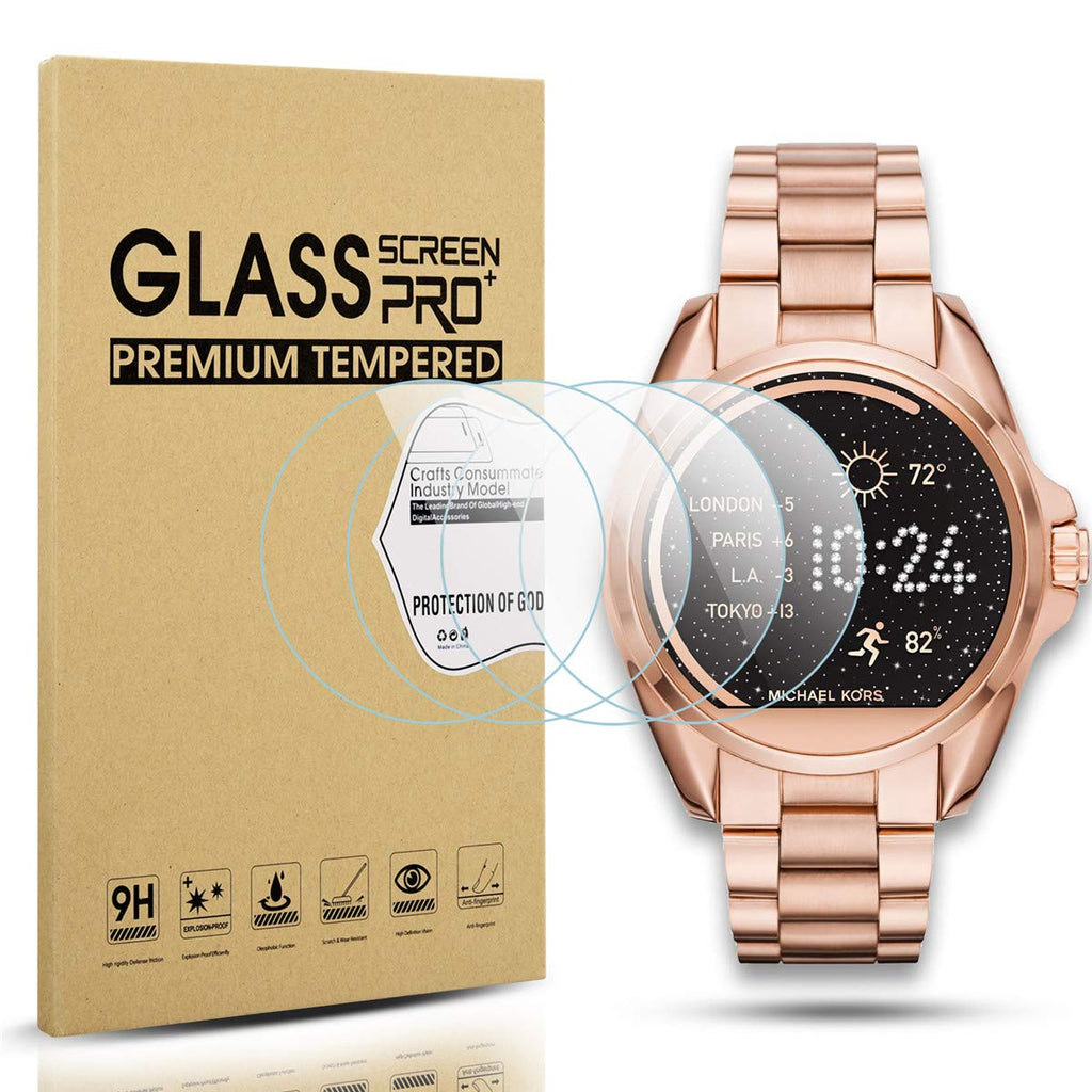 [Australia - AusPower] - Diruite 4-Pack for Michael Kors Access Bradshaw Tempered Glass Screen Protector for MKT5001/5004/5013 Smart Watch [Perfectly Fit] [Optimized Version] 