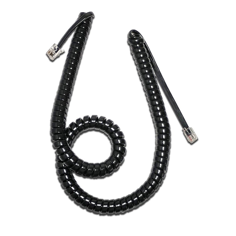 [Australia - AusPower] - Replacement Handset Cord (Curly Cord) Shiny Black (12 Ft) 