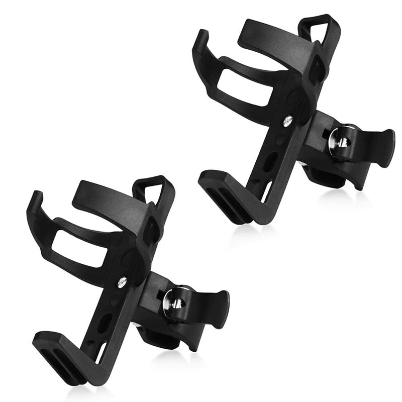 [Australia - AusPower] - Accmor Bike Water Bottle Holder No Screws, Universal Bike Cup Holder, 360 Degree Rotating Bike Water Bottle Cage, Water Bottle Holder for Bike Stroller Walker, 2 Pack Black 