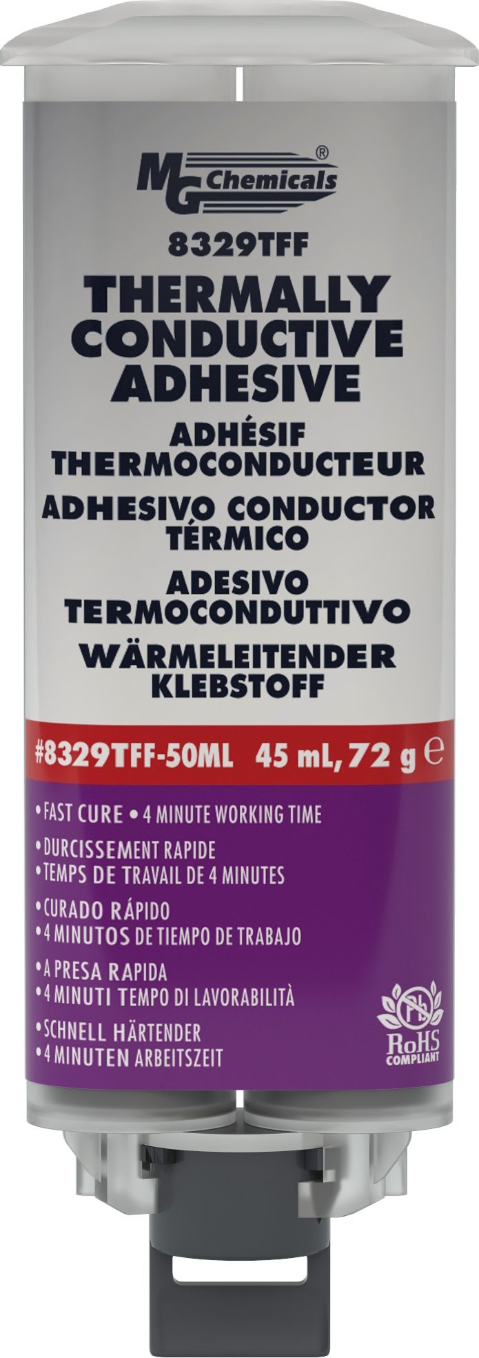 [Australia - AusPower] - MG Chemicals - 8329TFF-50ML 8329TFF Thermally Conductive Adhesive - Fast Cure Epoxy, 45 mL Dual Cartridge 