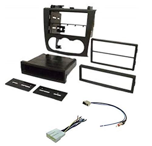[Australia - AusPower] - Premium Model ASC Audio Car Stereo Install Dash Kit, Wire Harness, and Antenna Adapter for Installing an Aftermarket Radio for 2007 2008 2009 2010 2011 2012 Nissan Altima w/Manual Climate Control Knob 