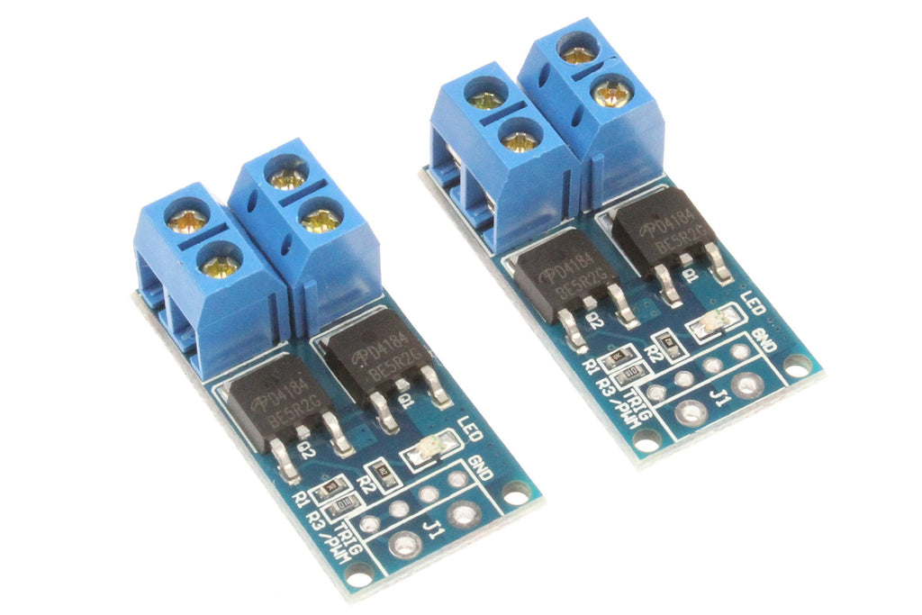[Australia - AusPower] - NOYITO 400W 15A Dual MOS Transistor Driving Module DC 5-36V FET Trigger Switch Board 0-20KHz PWM Electronic Switch Control DC Motor Speed Controller (Pack of 2) 