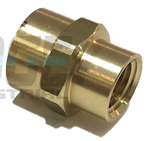 [Australia - AusPower] - EDGE INDUSTRIAL Brass REDUCING Coupling 3/8" X 1/4" Female NPT FNPT Fuel/AIR/Water/Oil/Gas WOG (Qty 01) QTY 01 