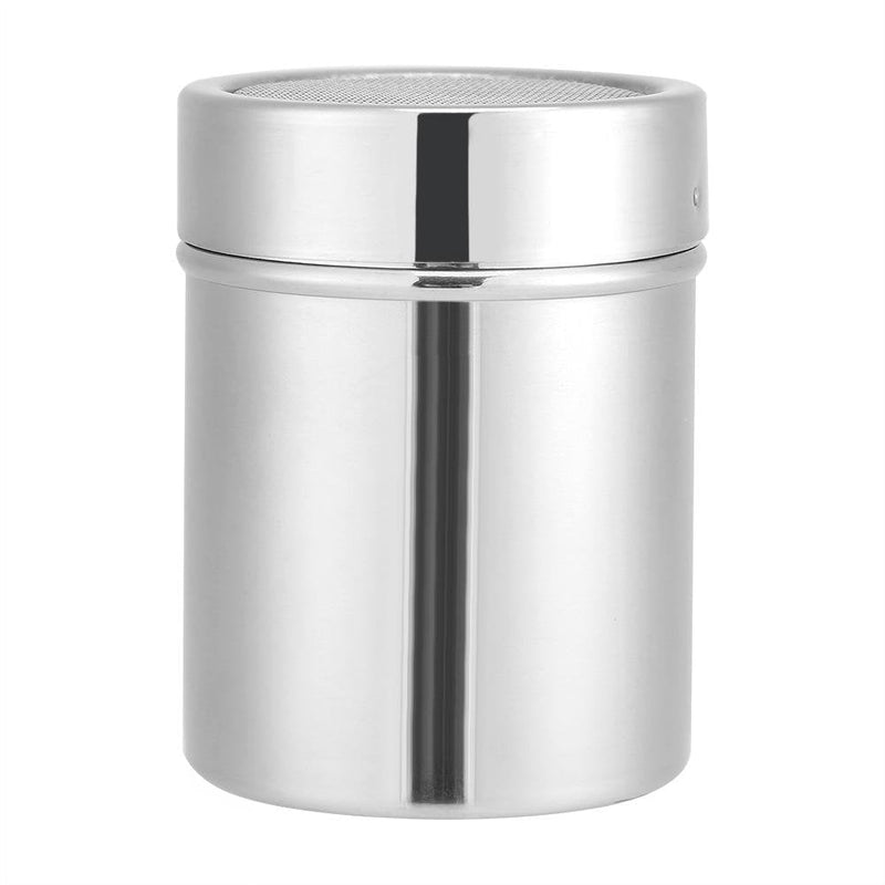 [Australia - AusPower] - Powder Sugar Shaker Duster, Stainless Steel Shaker Chocolate Cocoa Flour Coffee Sifter Art Stencil with Lid(Shaker) 