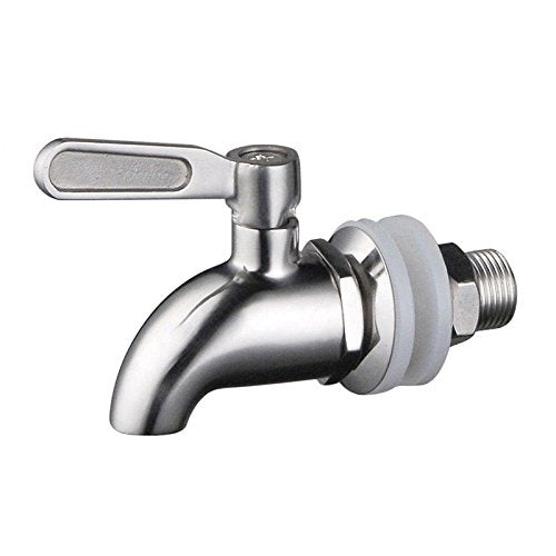 [Australia - AusPower] - Beverage Dispenser Spigot Faucet STAINLESS STEEL 16 mm Pemium Quality Polished Finished, Modern Water Dispenser Replacement Faucet 