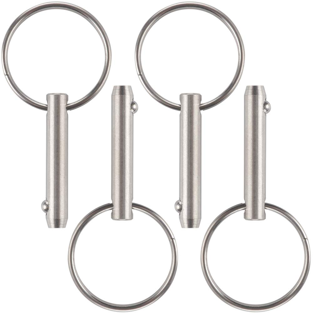 [Australia - AusPower] - VTurboWay 4 Pcs Quick Release Pin 1/4" Diameter, Usable Length 1", Full 316 Stainless Steel, Bimini Top Pin, Marine Hardware, All Parts are Made of 316 Stainless Steel 