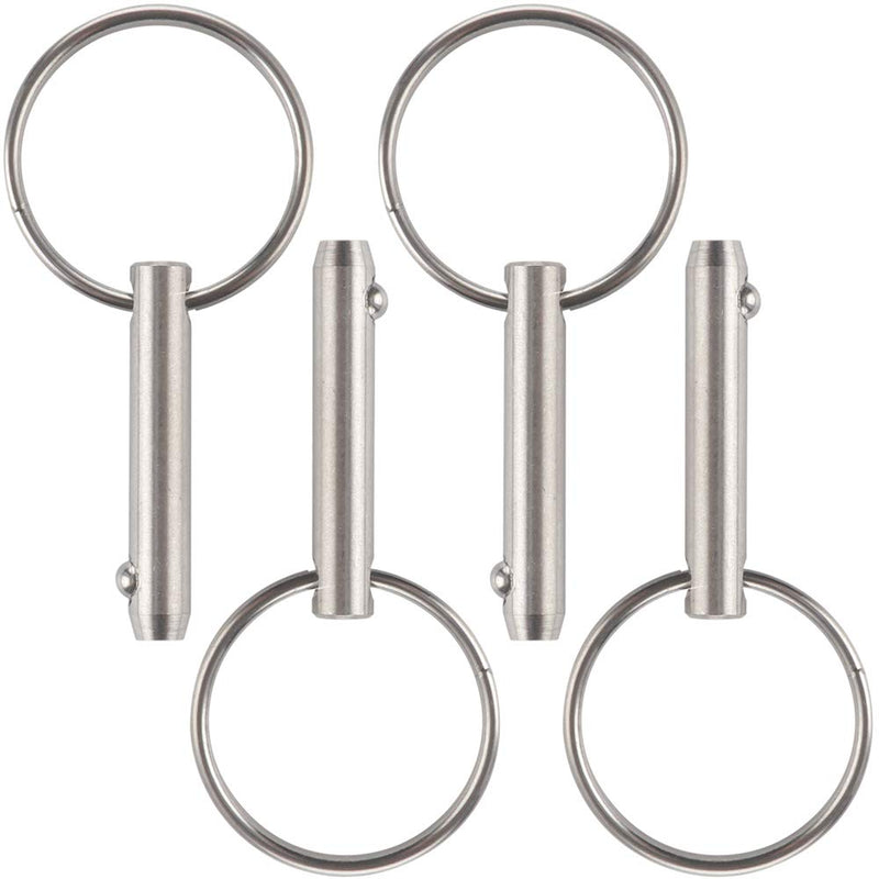 [Australia - AusPower] - VTurboWay 4 Pcs Quick Release Pin 1/4" Diameter, Usable Length 1", Full 316 Stainless Steel, Bimini Top Pin, Marine Hardware, All Parts are Made of 316 Stainless Steel 