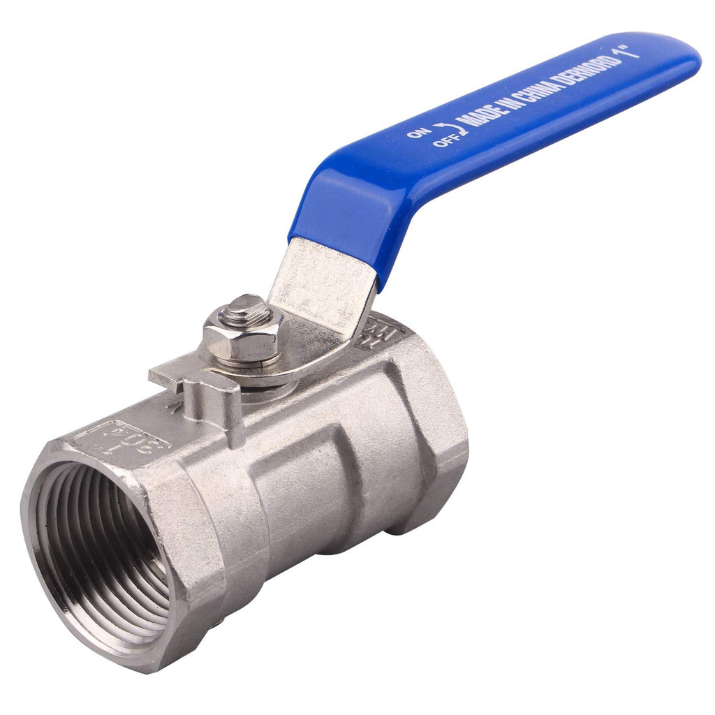 [Australia - AusPower] - DERNORD Stainless Steel Ball Valve 1PC Type 1 Inch NPT Standard Port for Water, Oil, and Gas (1 Inch Ball Valve) Pack of 1 