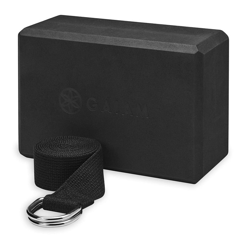 [Australia - AusPower] - Gaiam Yoga Block + Yoga Strap Combo Set 