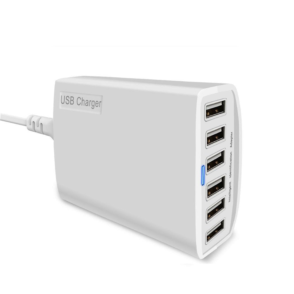[Australia - AusPower] - USB Charger, CIVIE High Speed 60W Multiport USB Charger 6-Port USB Desktop Charger Station Hub with PowerSmart Technology for Smartphone, iPhone, Samsung, Huawei, Ipad, Table and More 